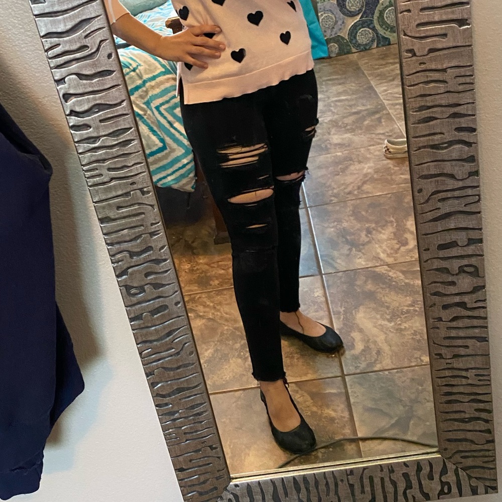 Hollister black distressed jeans